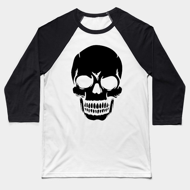 Skull white skull design Baseball T-Shirt by HBfunshirts